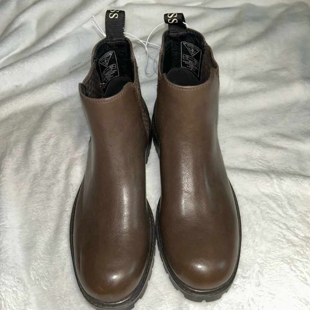 Guess Brown Ankle Boots with Slip-On Design